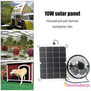 (accesorios de vehículos) 10w ventilador de escape solar mini ventilador solar alimentado por panel para perro casa de pollo