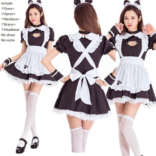 [nuevo]lolita gato maid vestido cosplay mujer disfraz de halloween fiesta burbuja falda