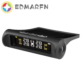 EDMARFN Solar LCD coche TPMS SP370 sistema de monitoreo de presión de neumáticos con 4 sensores