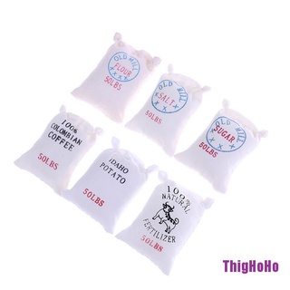[tThigH] 1:12 casa de muñecas miniatura comida de cocina 6 bolsas de harina de azúcar sal patata HHHO (1)