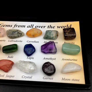 st nuevo 15 unids/set natural hermoso color roca gemas mineral colección caja (4)