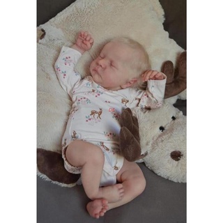 De 19 pulgadas Reborn hecho a mano muñecas bebé recién nacido cuidado muñecas durmiendo pelo rubio de alta calidad hecho a mano muñeca Artificial
