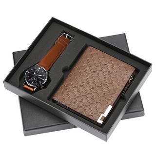 Set de regalo para hombre exquisito reloj de embalaje + cartera conjunto creativo combinación conjunto (9)