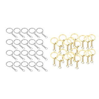 [boda-Deck] 20 piezas llavero De Metal con anillo/anillo abierto Dividido con cadena/joyería/accesorio-28mm