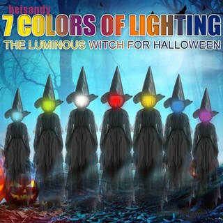 [hei] Brujas iluminadas con estacas decoraciones de Halloween al aire libre gritando brujas 581y