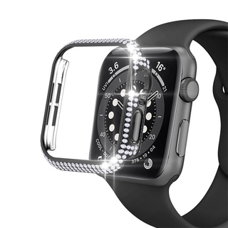 Apple Watch caso es adecuado para Apple Watch Series 6 SE 5 4 3 2 1 para iwatch correa 38 mm 42 mm 40 mm 44 mm PC con diamante Apple Watch caso