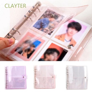 CLAYTER Portable Name Card Holder Card Sleeve Card Stock Photo Album 200 Pockets Transparent Jelly Color Binders Albums Bling Cover PVC Mini Album/Multicolor