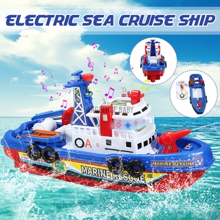 Niños eléctrico barco de fuego juguete niños rescate agua Spray luz música bebé baño juguete niños y niñas regalo