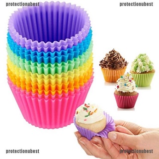 Protectionubest 12 soportes de silicona para cupcakes, galletas, postres, hornear, tazas redondas, molde NPQ