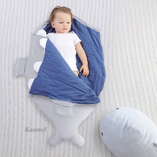 [KESOTO1] Saco de dormir con forma de tiburón de cartón Universal cálido para niños recién nacidos