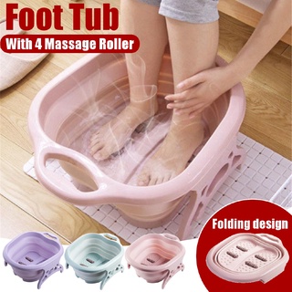 portátil plegable viaje lavado de pies pies spa burbujeante masaje baño-tub cubo cuidado