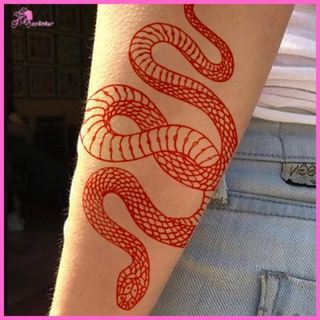 [Splinker] Calcomanías de tatuaje temporal de gran tamaño de serpiente roja impermeable para mujeres hombres arte corporal cintura calcomanías falsas Tatto