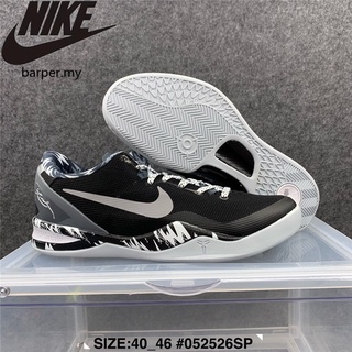 (Ber) Nike Kobe 8 Kobe 8 verano transpirable de los hombres de baja parte superior real de combate amortiguación zapatos de baloncesto zapatos deportivos antideslizante resistente al desgaste (negro y blanco) gran tamaño: 40-46