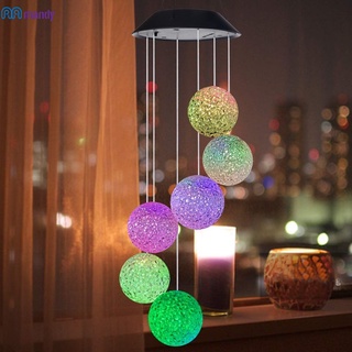 mandy Solar Powered LED Wind Chime, Portable Color Changing Spiral Spinner Windchime Outdoor Decorative Windbell Light mandy