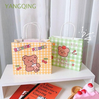 Yangqing con asa para niños niñas panadería cajas de cumpleaños bolsa de papel para niños bolsas de compras