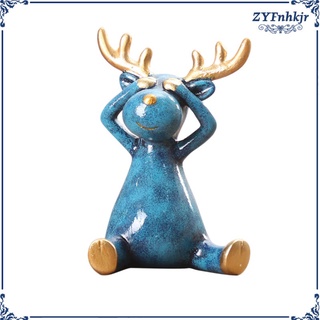 resina de ciervo de navidad estatua centro de mesa reno decoración adornos colección de regalo