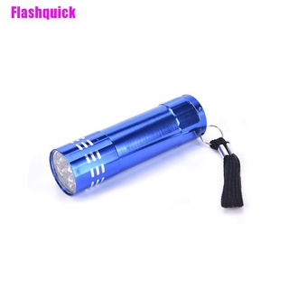[Flashquick] Mini UV Ultra violeta 9 LED linterna luz negra lámpara de inspección antorcha