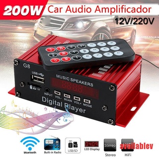 [hott] amplificador de potencia Digital G8 12V 200W 4 canales estéreo bluetooth AUX FM MP3
