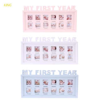 King Creative DIY 0-12 meses bebé "mi primer año" imágenes mostrar plástico marco de fotos recuerdos conmemorar niños creciente memoria