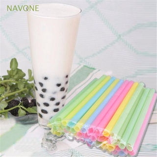 NAVONE 100pcs Tableware Disposable Bar Tools Drinking Straws Milkshake Household Multicolor Plastic Bubble Tea Party Supplies/Multicolor