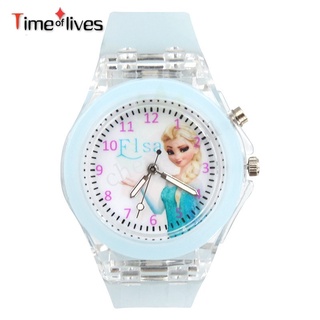 Reloj Infantil Con Frozen Princesa LED Luminoso Pulsera Con Flash (1)