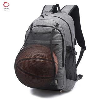 Travel Backpack with USB Charging Port Basketball Mesh School Computer Bag 15.6 Inch Laptop Bags