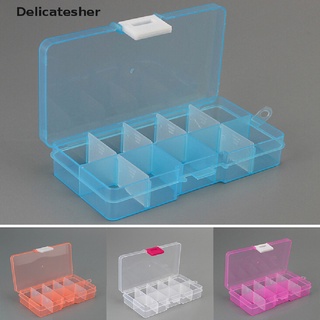 [delicatesher] caja de almacenamiento ajustable de plástico10 ranuras para joyas, organizador de manualidades, cuentas calientes