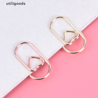 utiligoods 50pcs /bag the mini corazón oro rosa color clip marcapáginas metal papel clips venta caliente