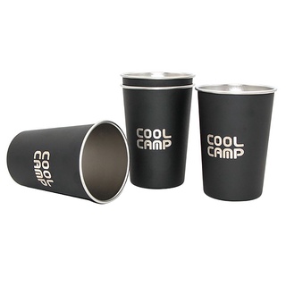 coolcamp - taza de acero inoxidable (350 ml, metal, taza de café, grado alimenticio, camping, 4 piezas) (2)