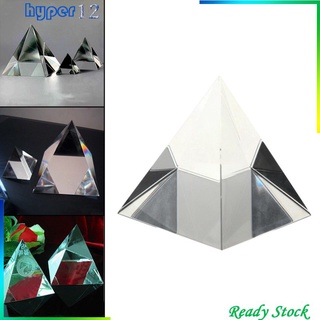 Prisma de 90 mm de pirámide de cristal cuadrangular artesanía estatua óptica DIY ciencia (7)