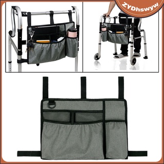 Waterproof Oxford Cloth Wheelchair Side Organizer Storage Pouches Carry Bag Organizer Walker for Home Rollators Baby Cart