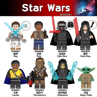 Lego de Star Wars minifiguras Yoda Rey Finn Kylo Ren Chewbacca bloques de construcción juguetes para niños