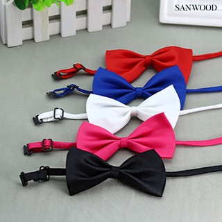 Corbata de pajarita para mascotas, diseño de nailon decorativo, Color sólido, ajustable, para compras