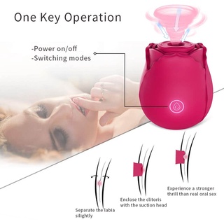 oupinwou Vibrador Fuerte Frecuencia De Vibración Impermeable Silicona Forma Rosa Íntimo Pezón Masaje Ventosa Para Baño