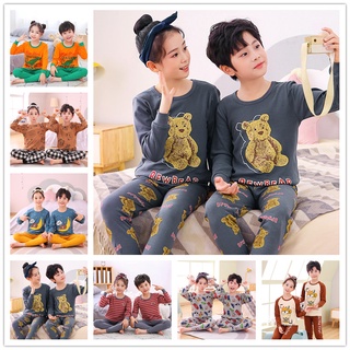 [lf]conjunto de pijamas de algodón para niños/niñas/ropa de hogar/conjunto de pijama de manga larga para niños/2 piezas/juego de pijamas para 100-160 cm/primavera otoño