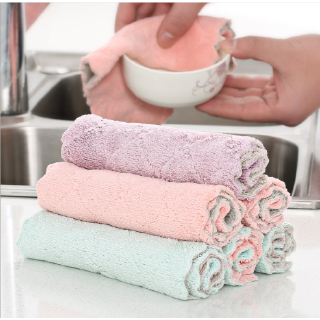 Toalla de cocina de microfibra absorbente paño de plato antiadherente lavado de aceite de cocina trapo hogar vajilla limpieza toallas herramientas de limpieza