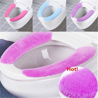 floromm moda cálida felpa hogar lavable baño asiento de inodoro relleno salud pegajosa portátil reutilizable suave funda de asiento (7)