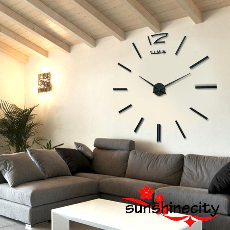 s.n-moderno grande 3d espejo superficie reloj de pared pegatina hogar oficina sala diy