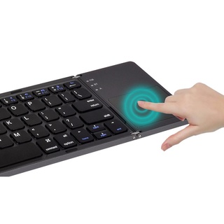 universal portátil dos veces plegable teclado bluetooth con panel táctil inalámbrico usb de carga tamaño de bolsillo para ios android windows pc tabletas y smartphone