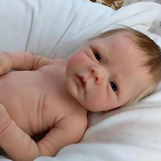 Bb muñecas Reborn de 18 pulgadas, muñecas nutritivas, muñeca recién nacida de silicona suave simulación realista juguete niña ojos abiertos (5)