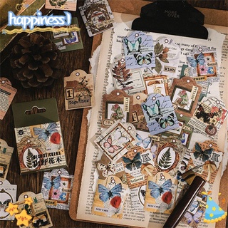 HAPPINESS 46pcs Collection Series Stickers Planner Scrapbooking Decorative Stickers Label Album Journal Stationery Diary Retro Boxed Sticker