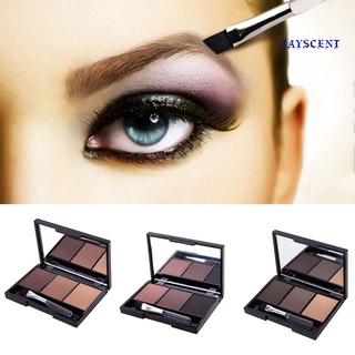 (jay) 3 colores maquillaje de ojos sombra cosmética cejas polvo paleta de espejo caja con cepillo