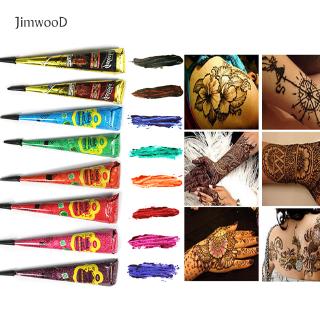 bodyTattoo pasta negro marrón rojo blanco Henna conos temporal tatuaje cuerpo arte pegatina Mehndi pintura corporal Cfa038 (1)
