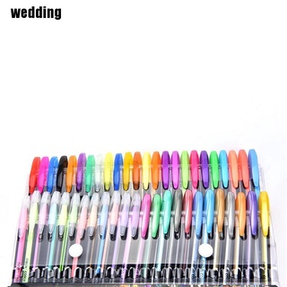 [madera] 48 piezas de pluma de tinta de Gel fluorescente recambios pincel de acuarela colorido papelería neón Set 48 colores Gel P boda (6)