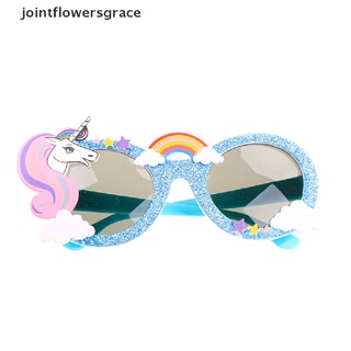 jgco 1pcs brillante azul unicornio divertido fiesta favores disfraz gafas de sol decoración de fiesta grace