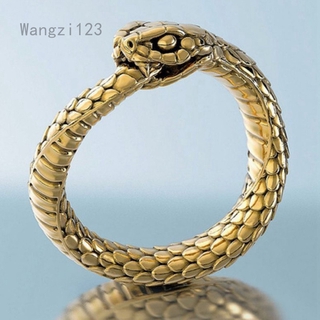 Anillo de serpiente de oro para hombre, diseño Retro, Domineering, oro de 18 quilates, anillo de serpiente, anillo de animales, discoteca