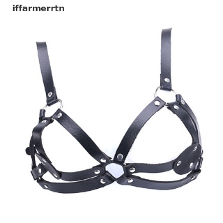 [iffarmerrtn] mujer cuero cuerpo arnés de pecho jaula sujetador cinturón gótico collar gargantilla negro [iffarmerrtn]