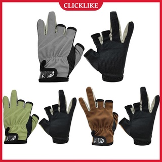 (clicklike) 1 par de guantes de pesca transpirables antideslizantes para deportes al aire libre