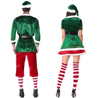 cosplay traje vestido helper fancy navidad de disfraz de elfo fiesta de santa navidad adulto