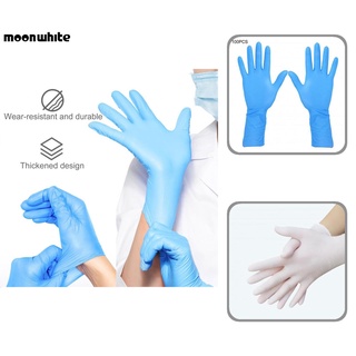 Moonwhite guantes desechables de nitrilo para examen de un solo uso más gruesos para el hogar